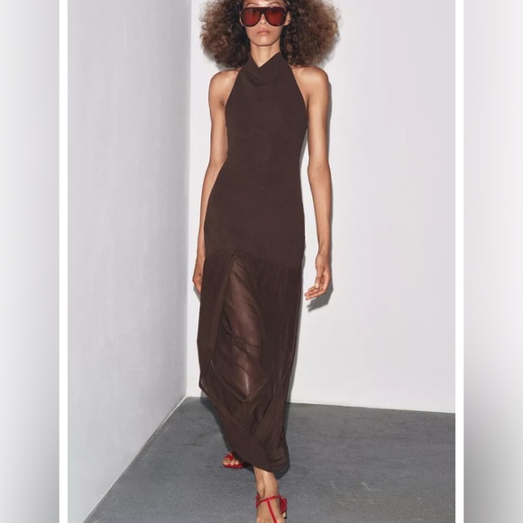 Zara Dresses & Skirts - Zara halter neck dress with matching detail